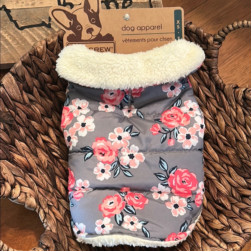 J. Crew Floral Dog Jacket in Gray and Pink XS- NWT